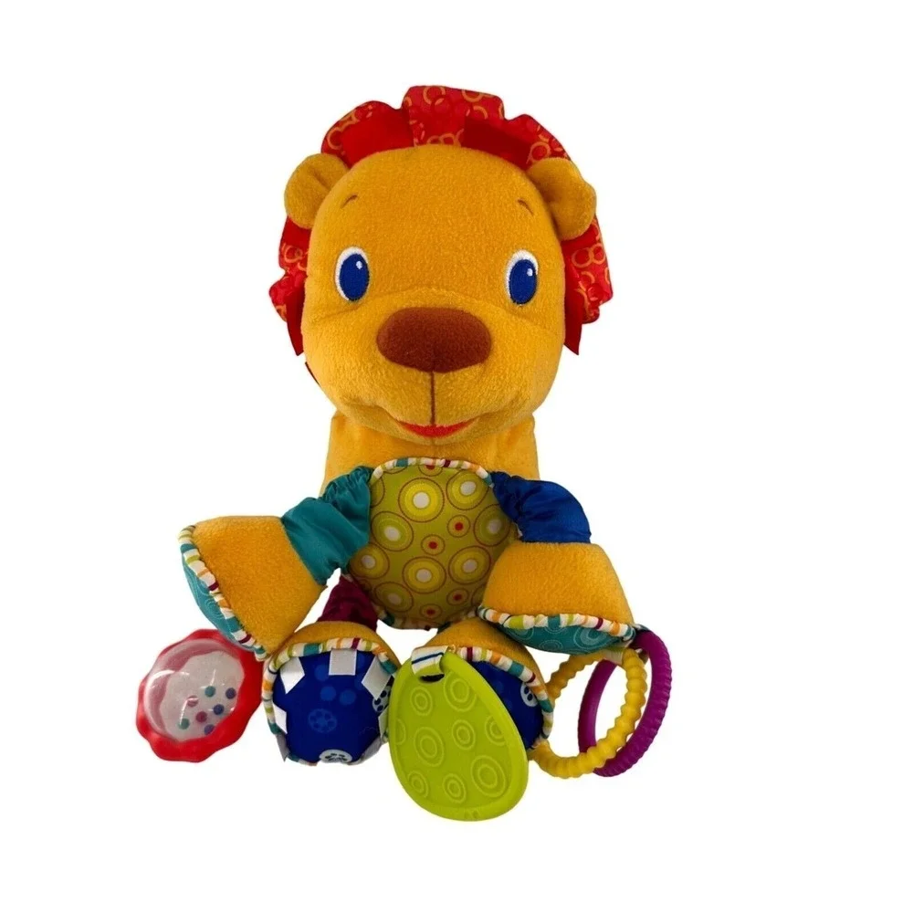 Bright Starts Lion Plush Baby Toy Activity Textured Rattle Baby